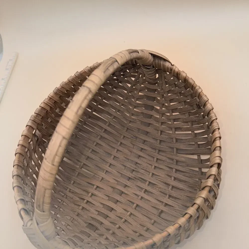 Vintage wicker Buttocks farmhouse Basket with Handle Country Natural Brown